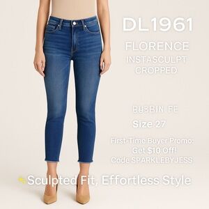 DL1961 Florence Instasculpt Cropped Skinny Jeans – Medium Wash Size 27